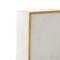 White Marble Curved Rectangular Decorative Bookends with Gold Accents Set